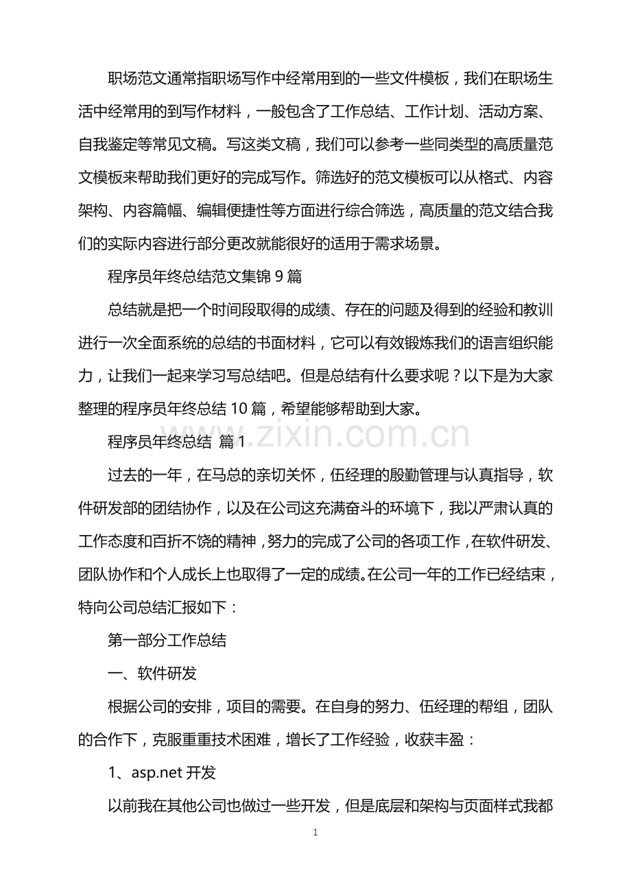 2022年程序员年终总结范文集锦9篇.doc_第1页