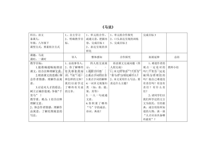 《马说》教案 (2).doc_第1页