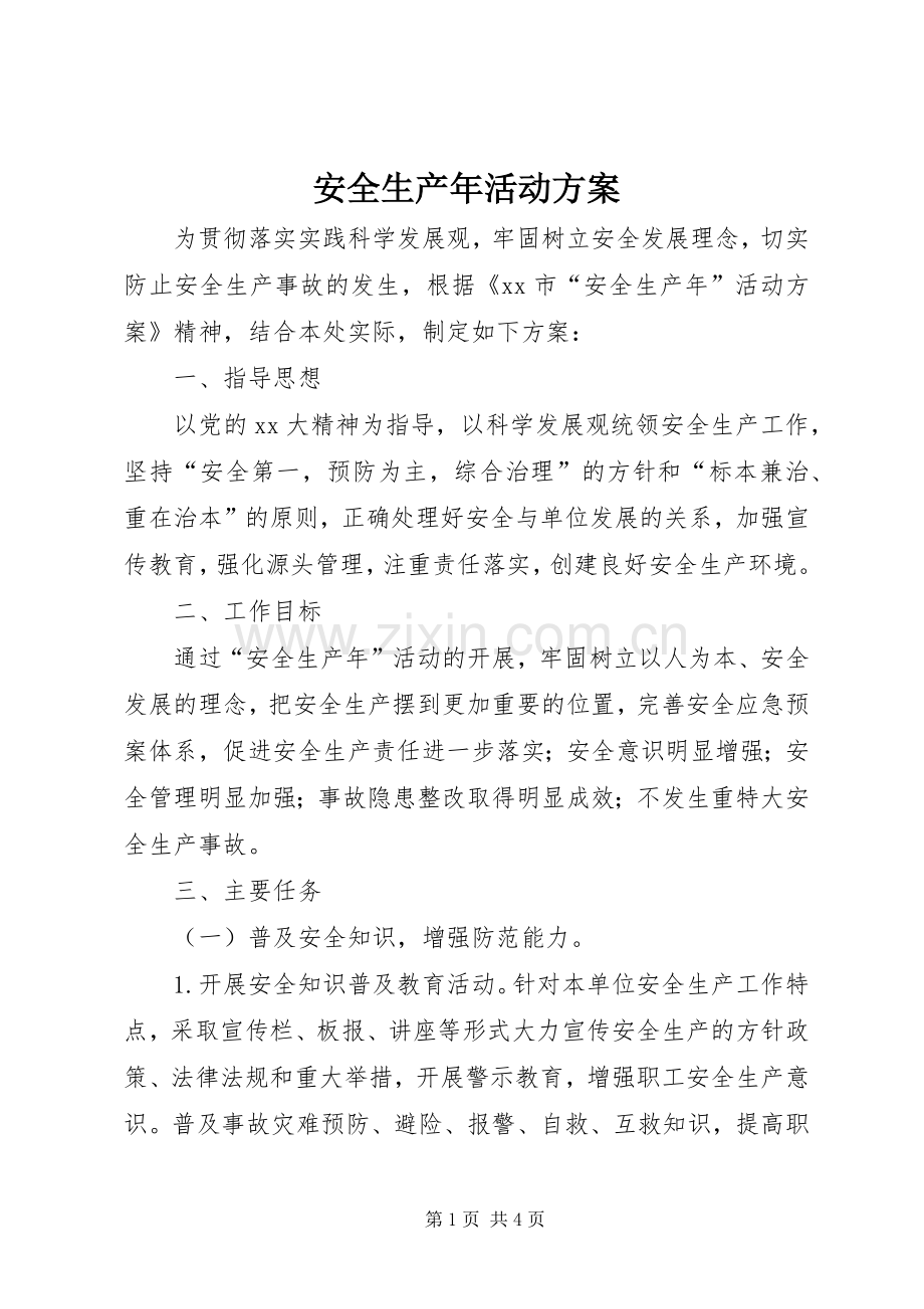 安全生产年活动实施方案 (2).docx_第1页