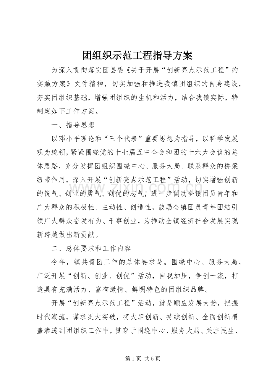 团组织示范工程指导实施方案.docx_第1页