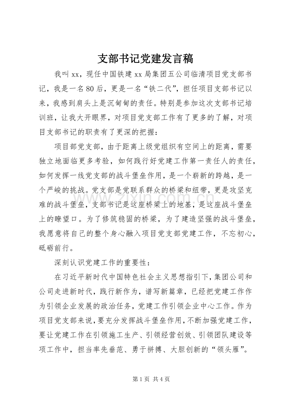 支部书记党建发言.docx_第1页