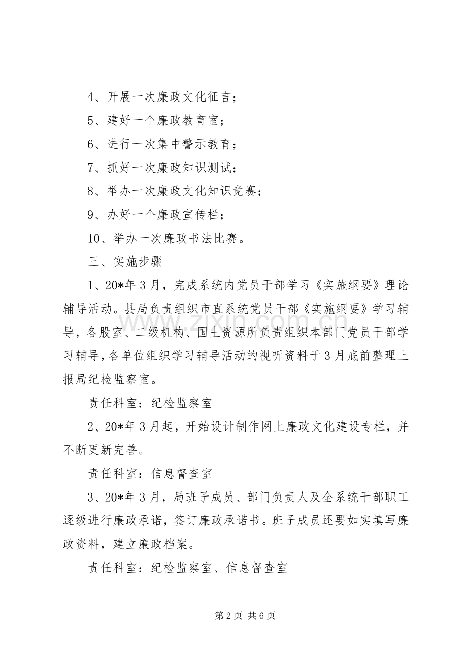 县国土局廉政文化建设工作实施方案.docx_第2页