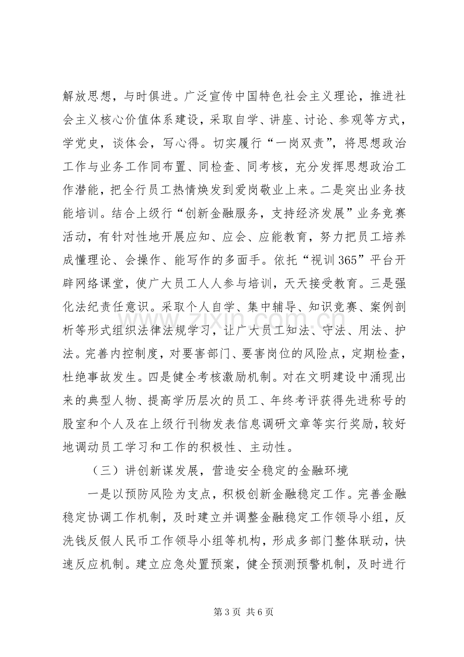 银行文明单位创建实施方案.docx_第3页