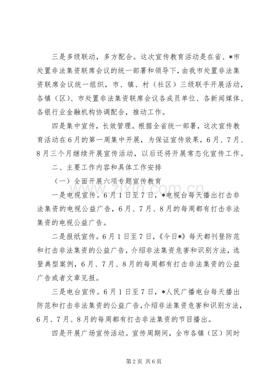 市打击非法集资宣传周活动工作实施方案.docx_第2页