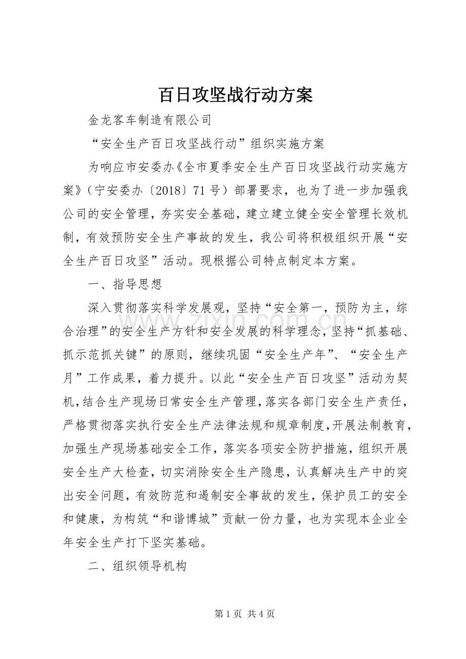 百日攻坚战行动实施方案.docx_第1页