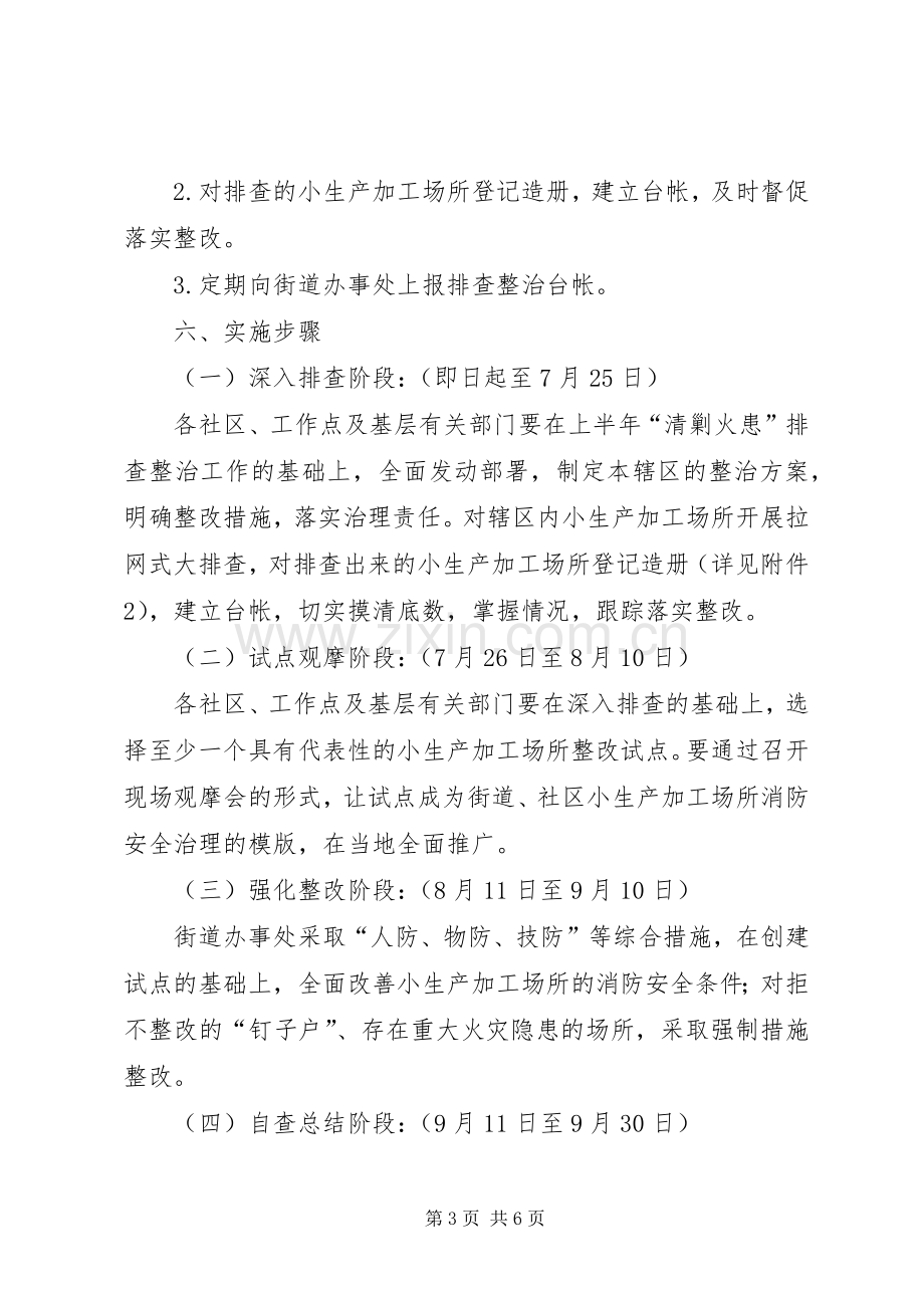 小生产加工场所消防安全专项整治实施方案.docx_第3页