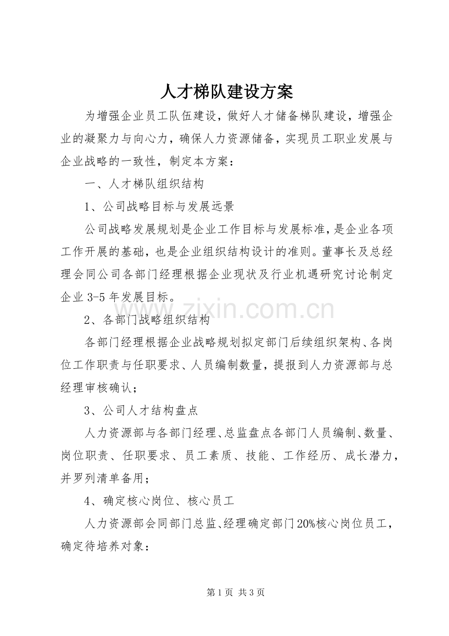 人才梯队建设实施方案.docx_第1页