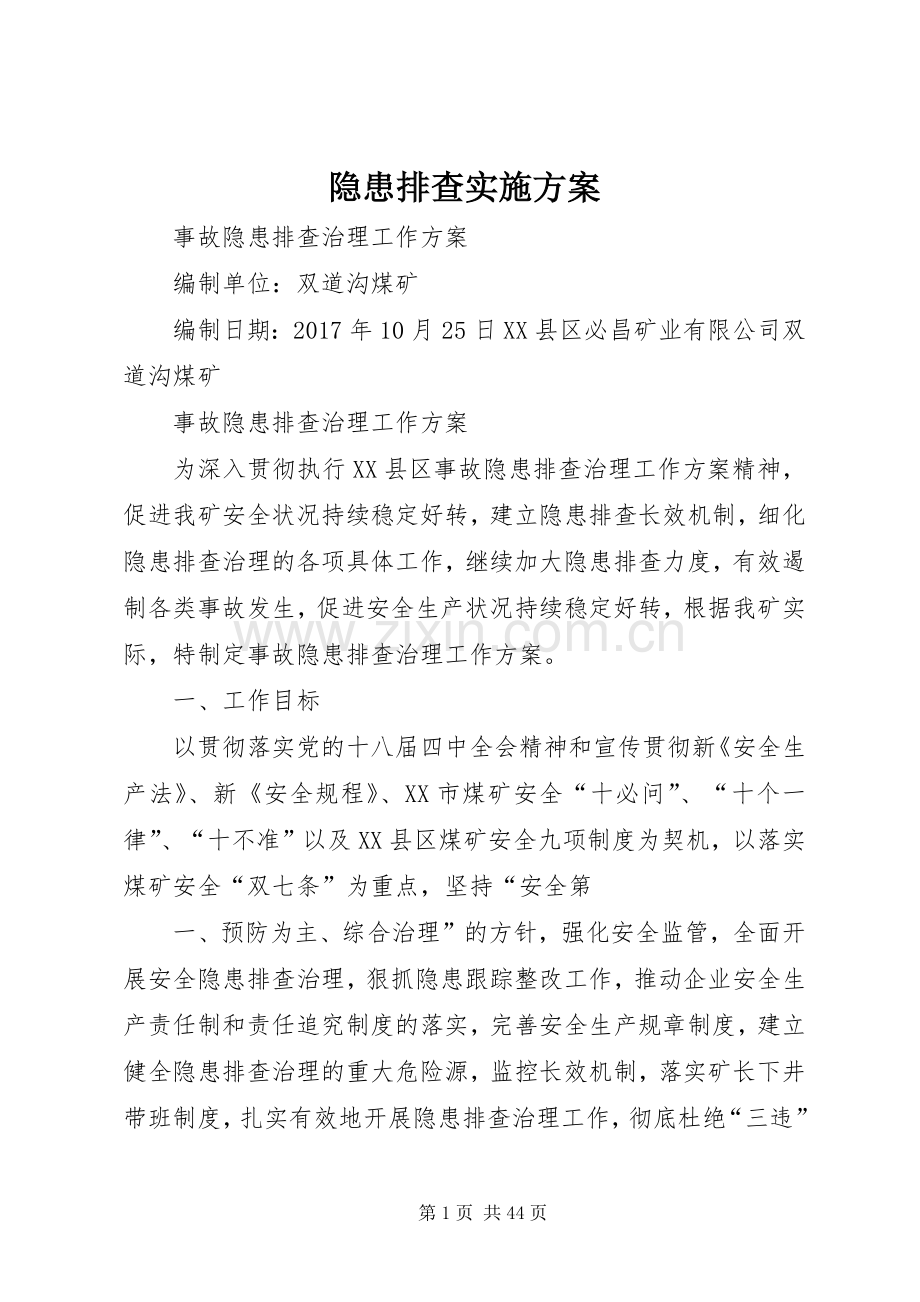 隐患排查方案.docx_第1页