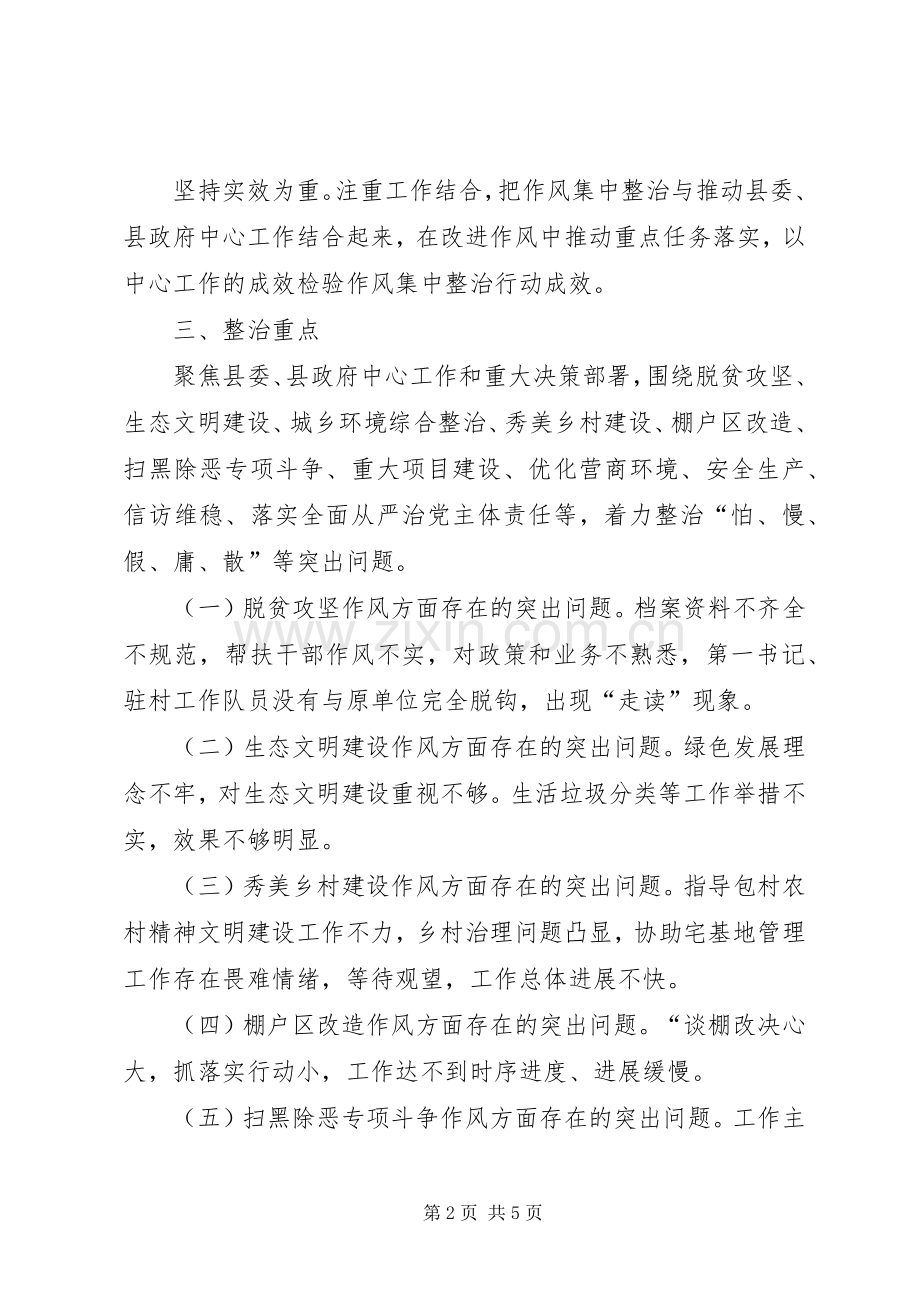 XX年干部作风突出问题整治实施方案.docx_第2页