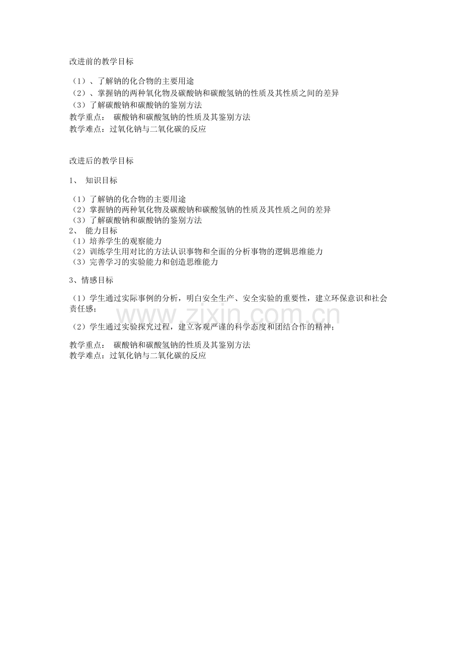 钠的化合物教学目标.docx_第1页