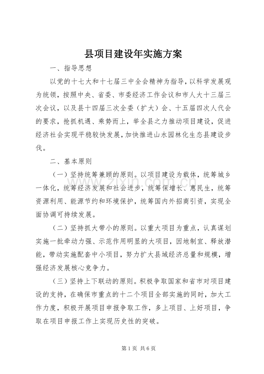 县项目建设年方案 .docx_第1页