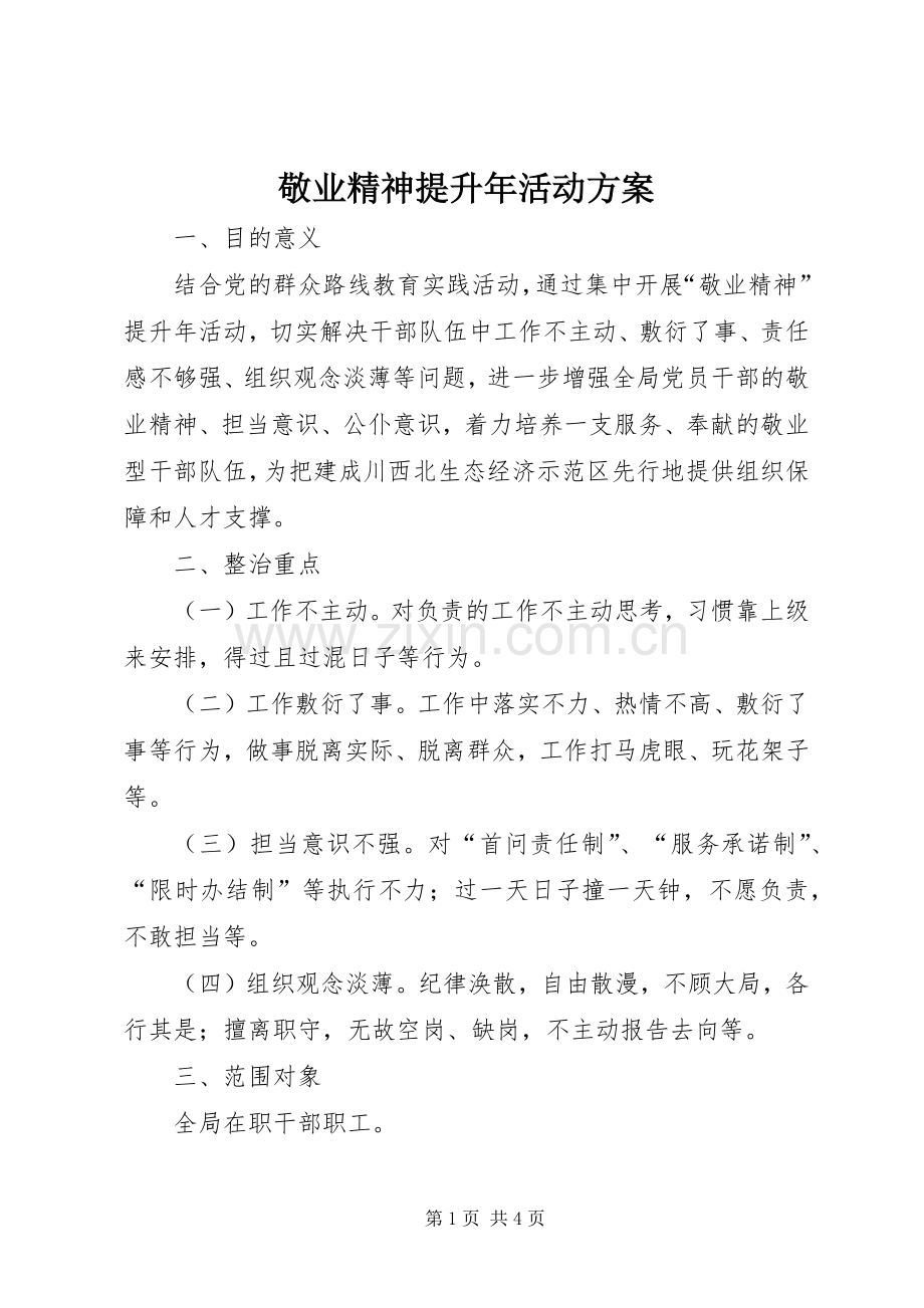 敬业精神提升年活动实施方案.docx_第1页