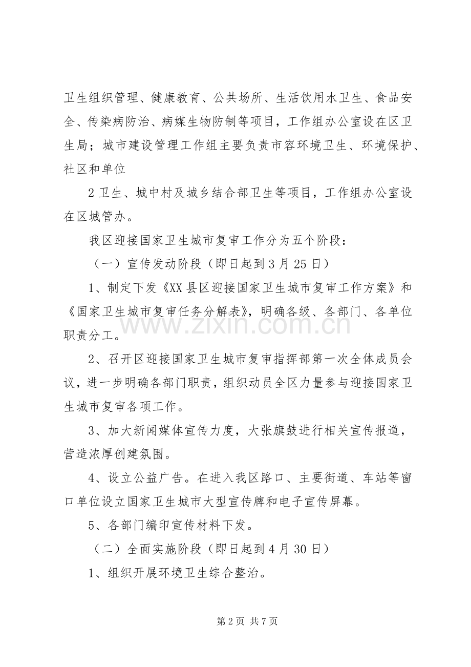 XX县区迎接国家卫生城市复审工作实施方案.docx_第2页