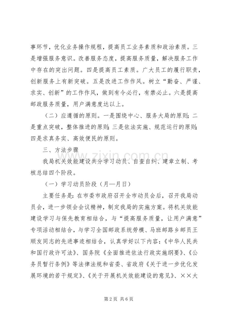 邮政局关于开展机关效能建设的方案.docx_第2页