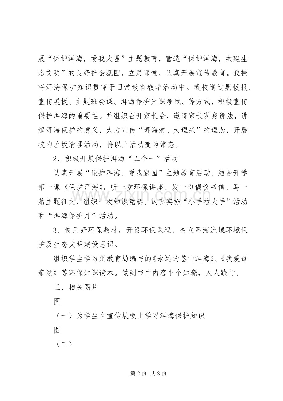 XX年XX年学年XX县区湾桥镇中庄完小“洱海保护”工作实施方案 ().docx_第2页