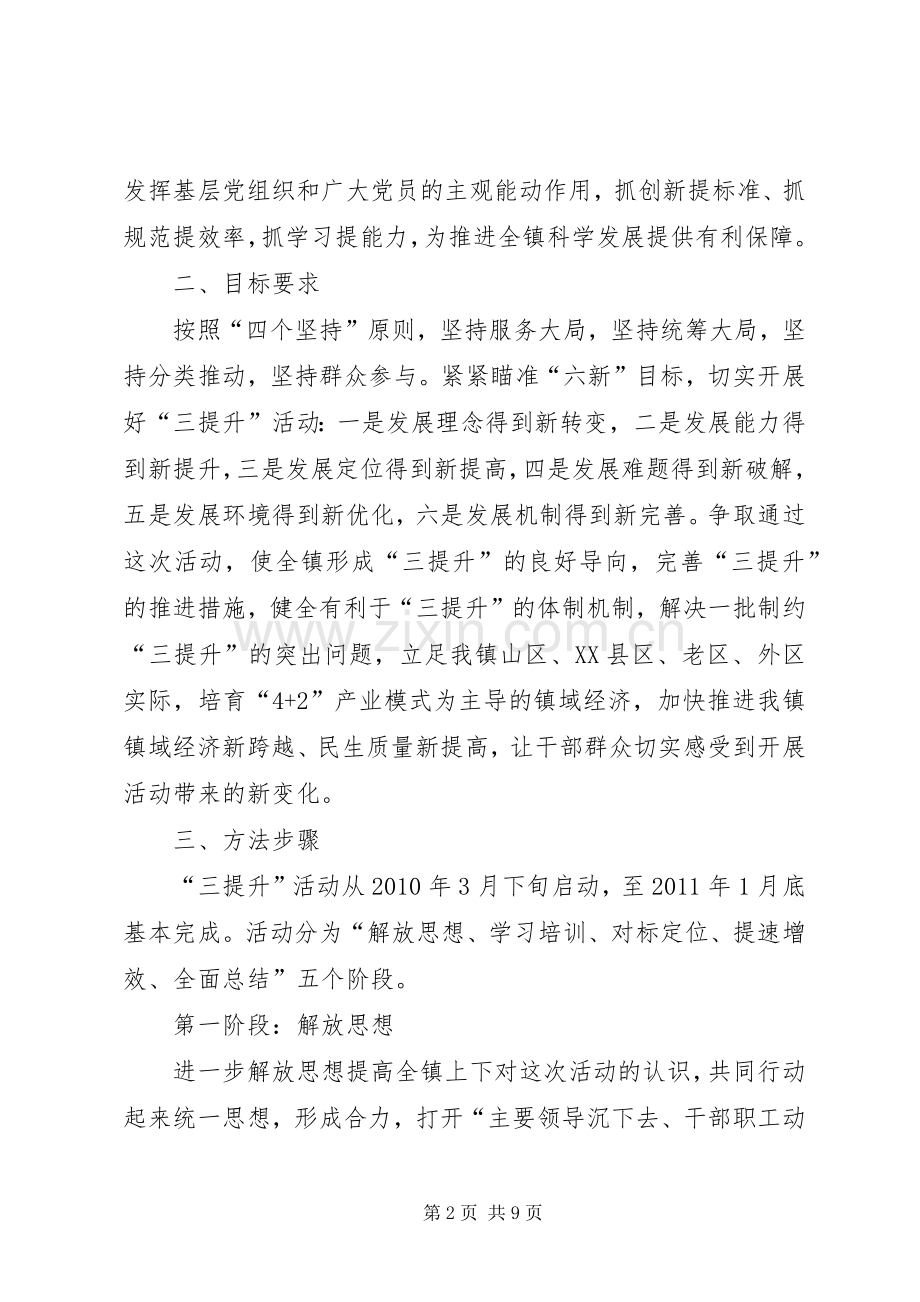 乡镇大力开展三提升活动实施方案.docx_第2页