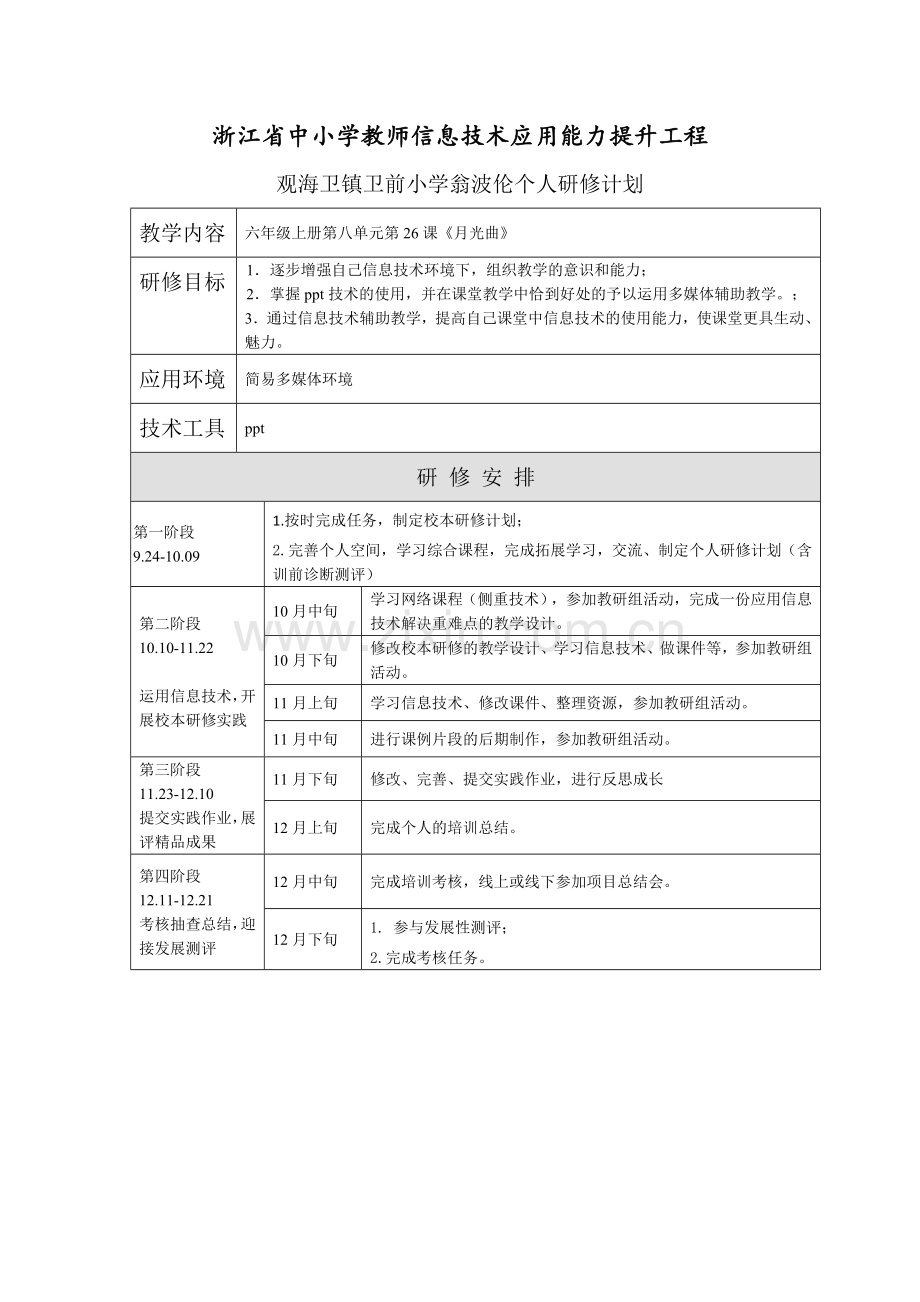 浙江省中小学教师信息技术应用能力提升工程wengbolun.doc_第1页