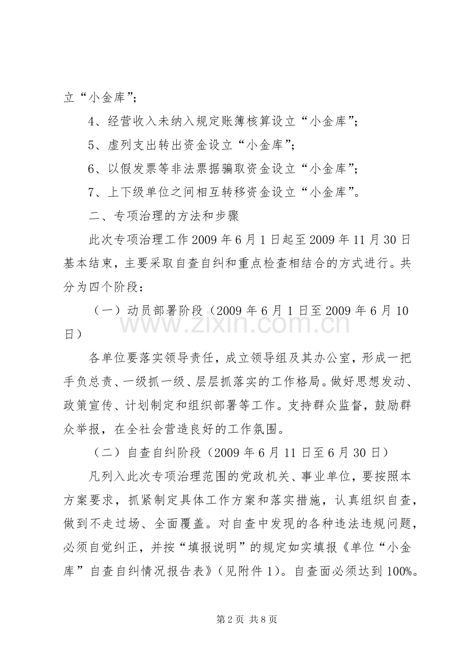 事业单位“小金库”专项治理工作实施方案.docx_第2页