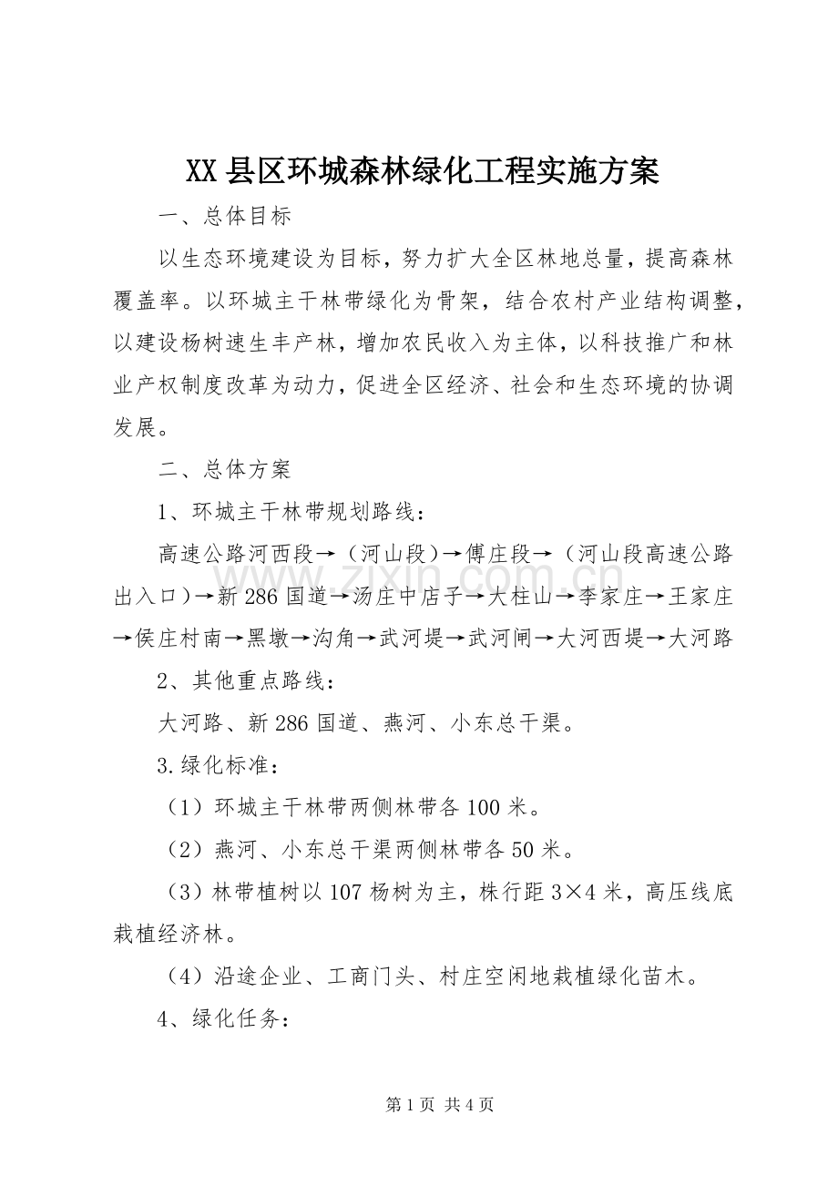 XX县区环城森林绿化工程方案 (2).docx_第1页