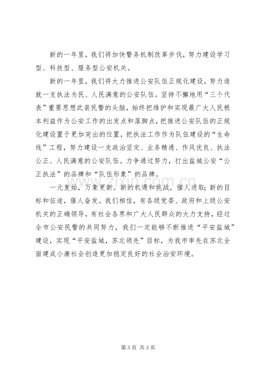 公安局长的新年讲话.docx_第3页