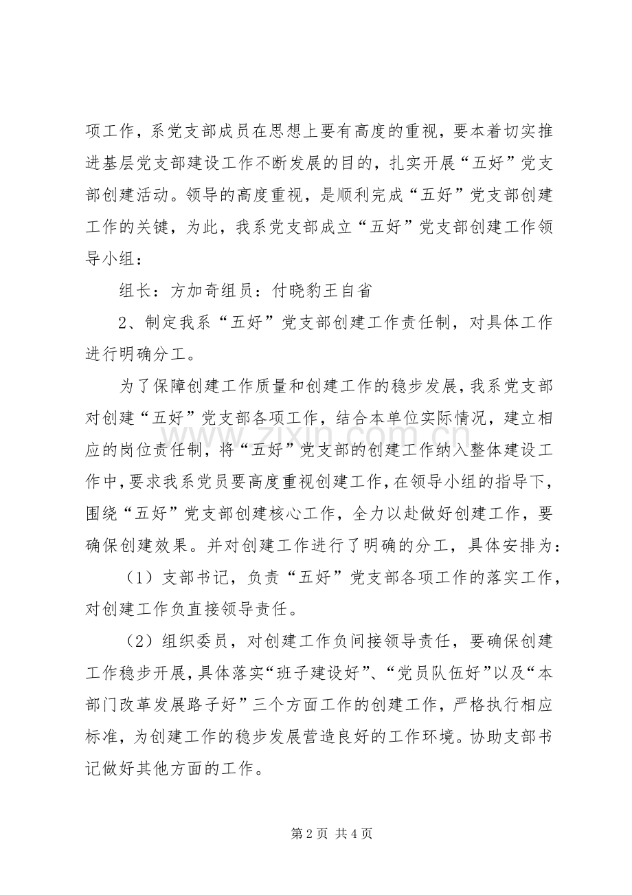 五好党支部创建实施方案 .docx_第2页