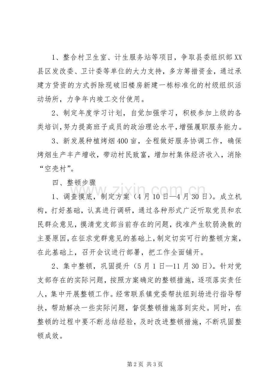 村党支部软弱涣散整顿工作实施方案.docx_第2页