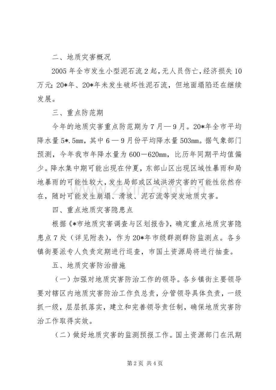 市地质灾害防治实施方案.docx_第2页