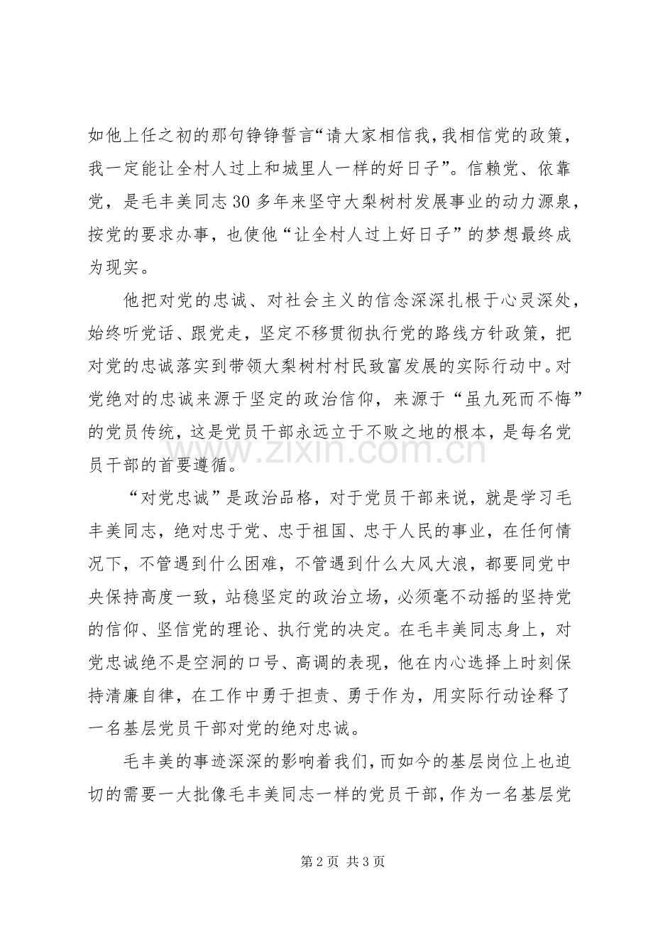 参观大梨树毛丰美事迹观后感(2).docx_第2页