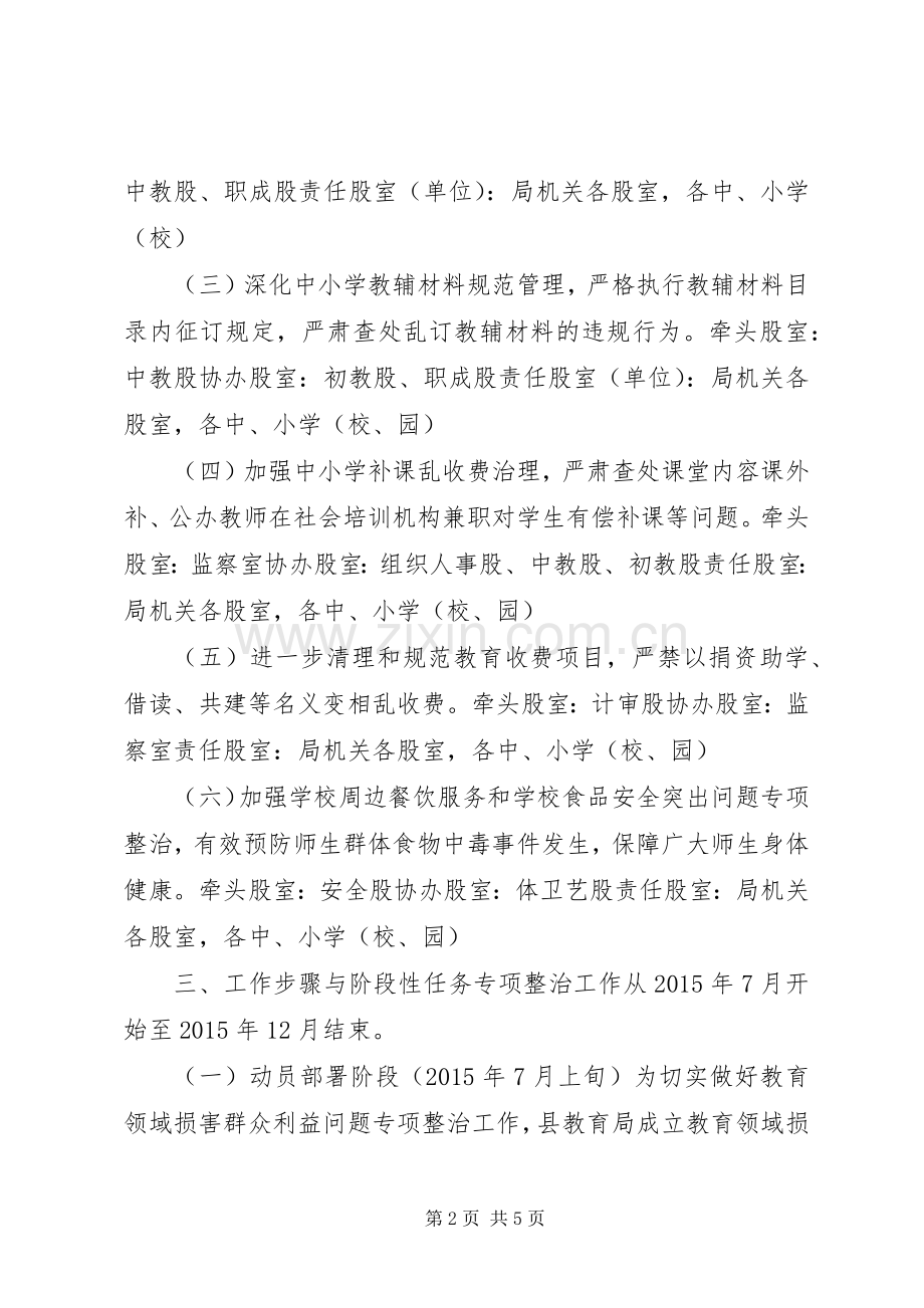 XX年教育局正风肃纪专项整治实施方案.docx_第2页