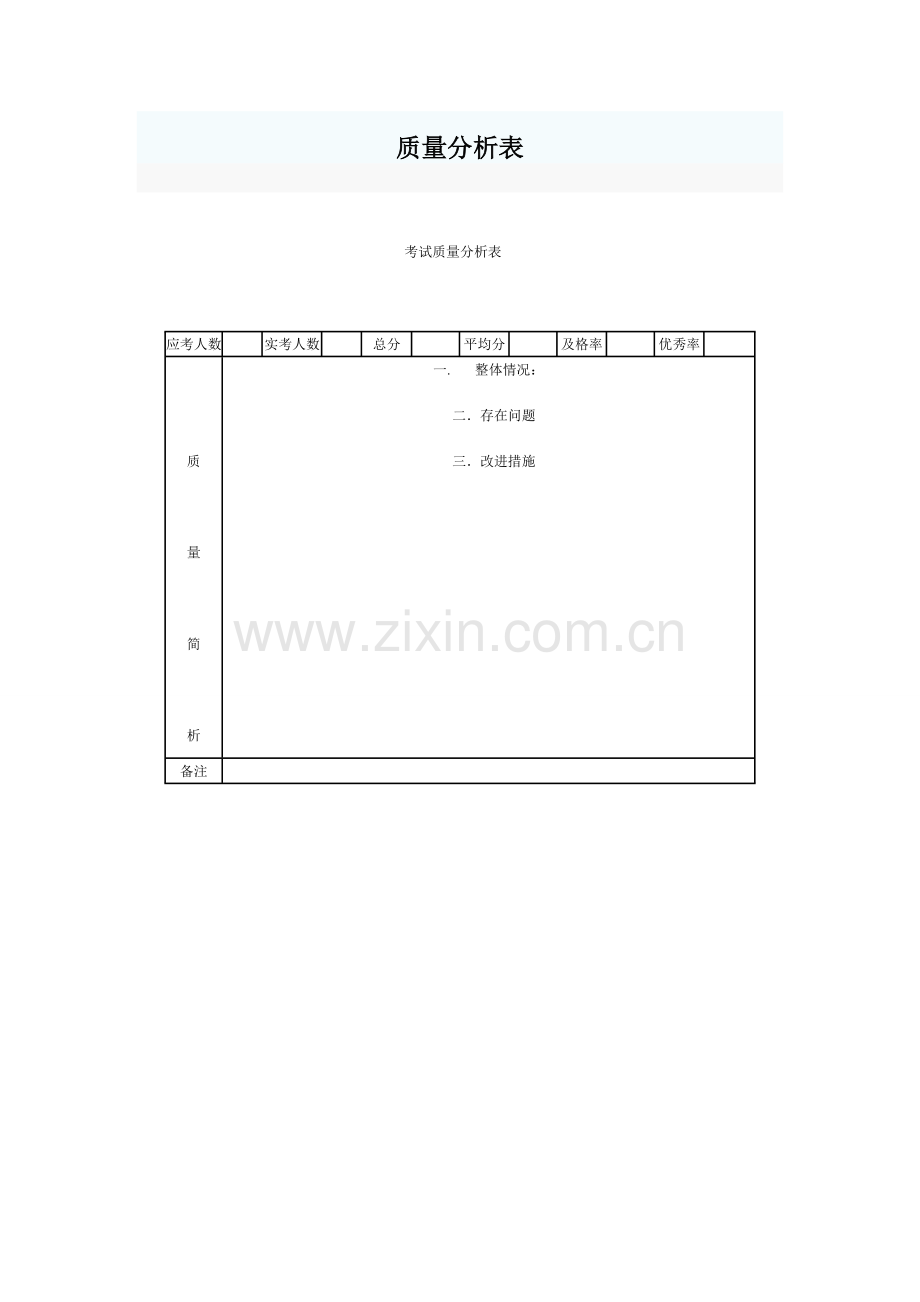 考试质量分析表-(3).doc_第1页