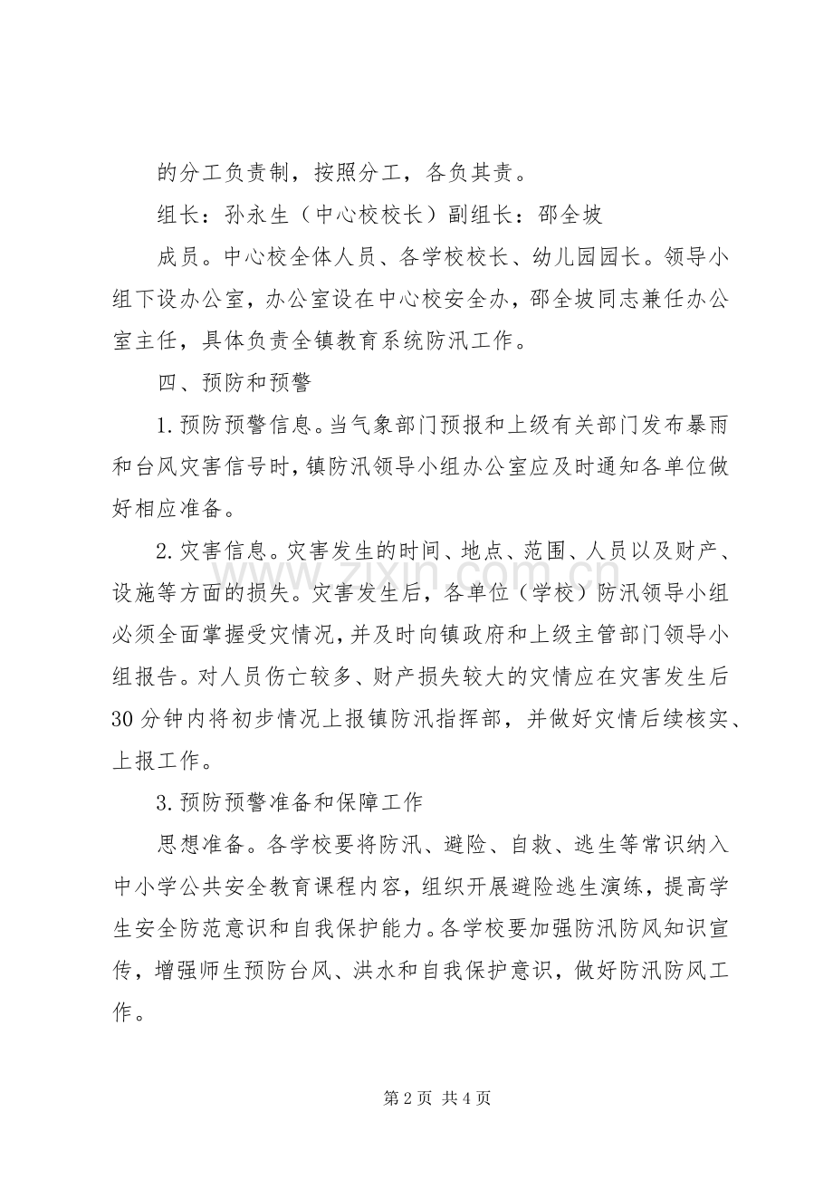 XX年仙台镇中心校防汛工作应急处理预案.docx_第2页