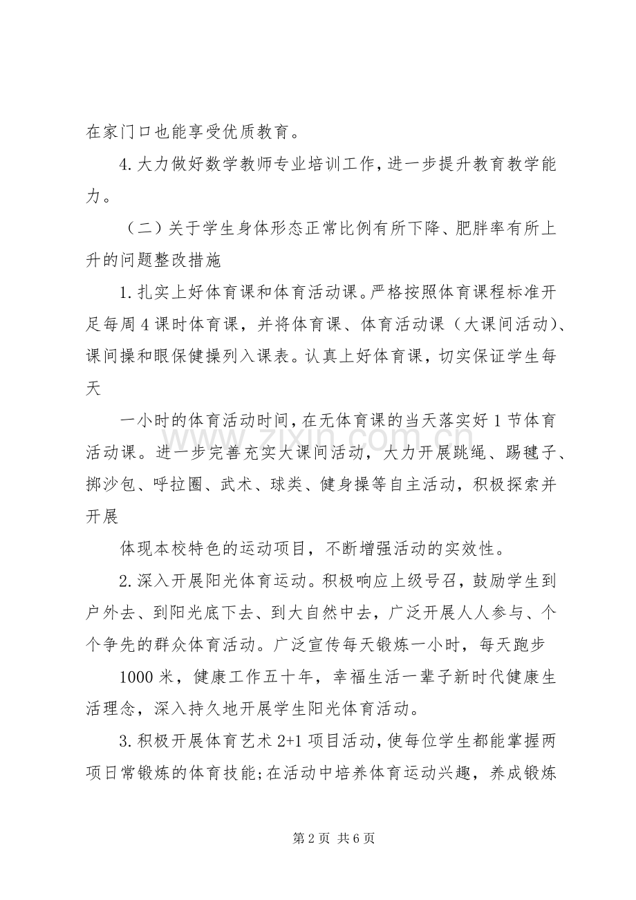 小学关于国家义务教育质量监测反馈问题的整改实施方案.docx_第2页