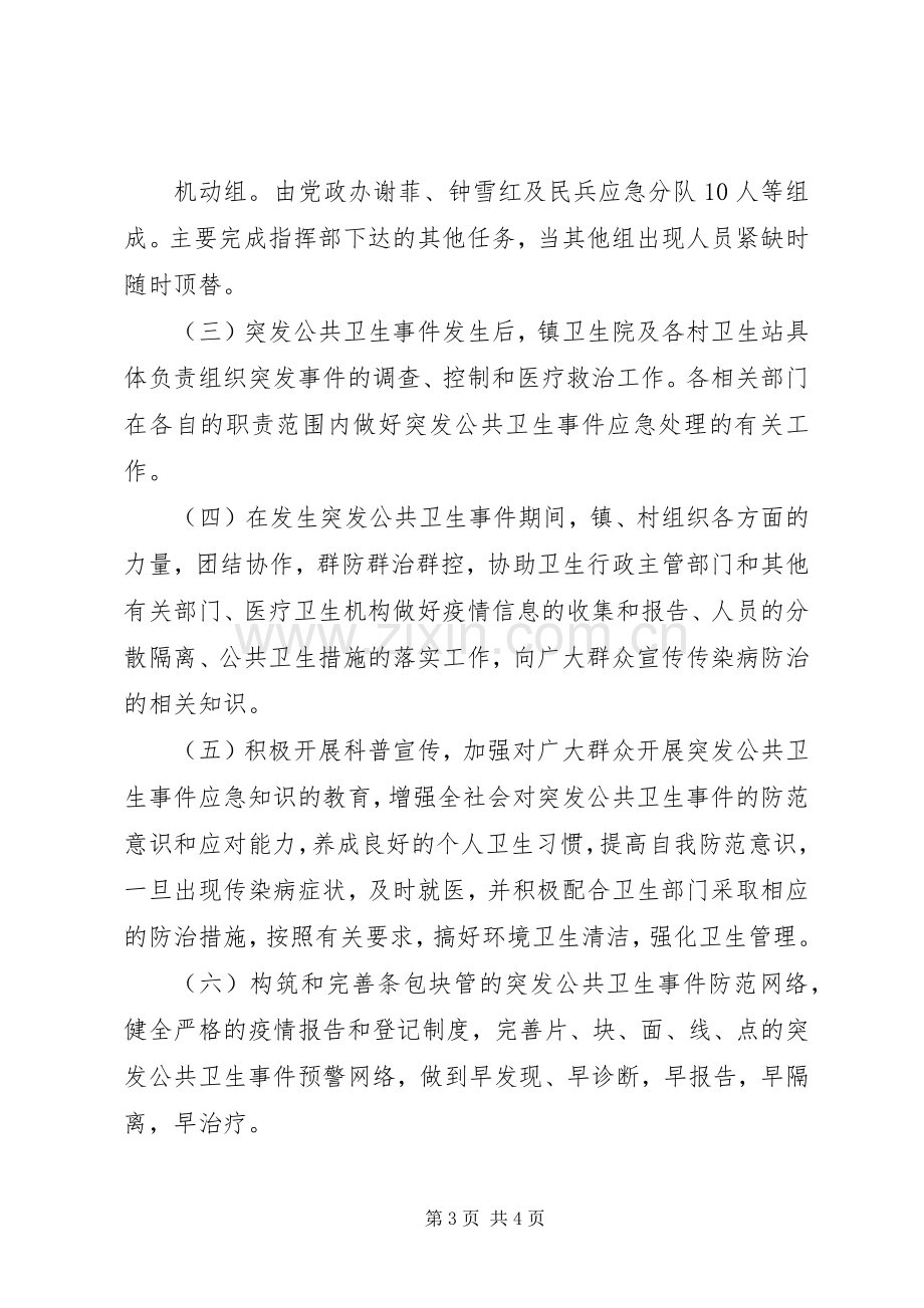 乡镇预防突发公共卫生事件紧急应急预案.docx_第3页