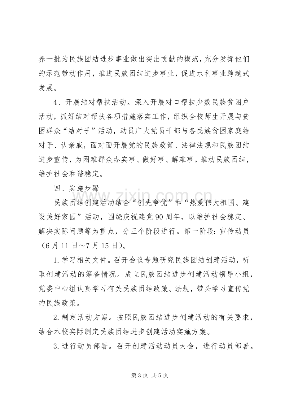 医院民族团结进步创建活动示范点方案 .docx_第3页