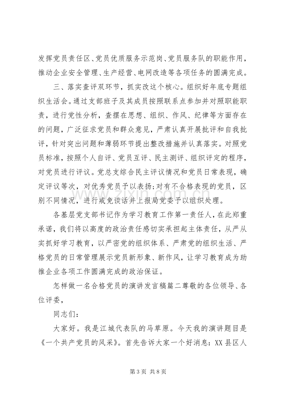 怎样做一名合格党员的演讲发言稿.docx_第3页