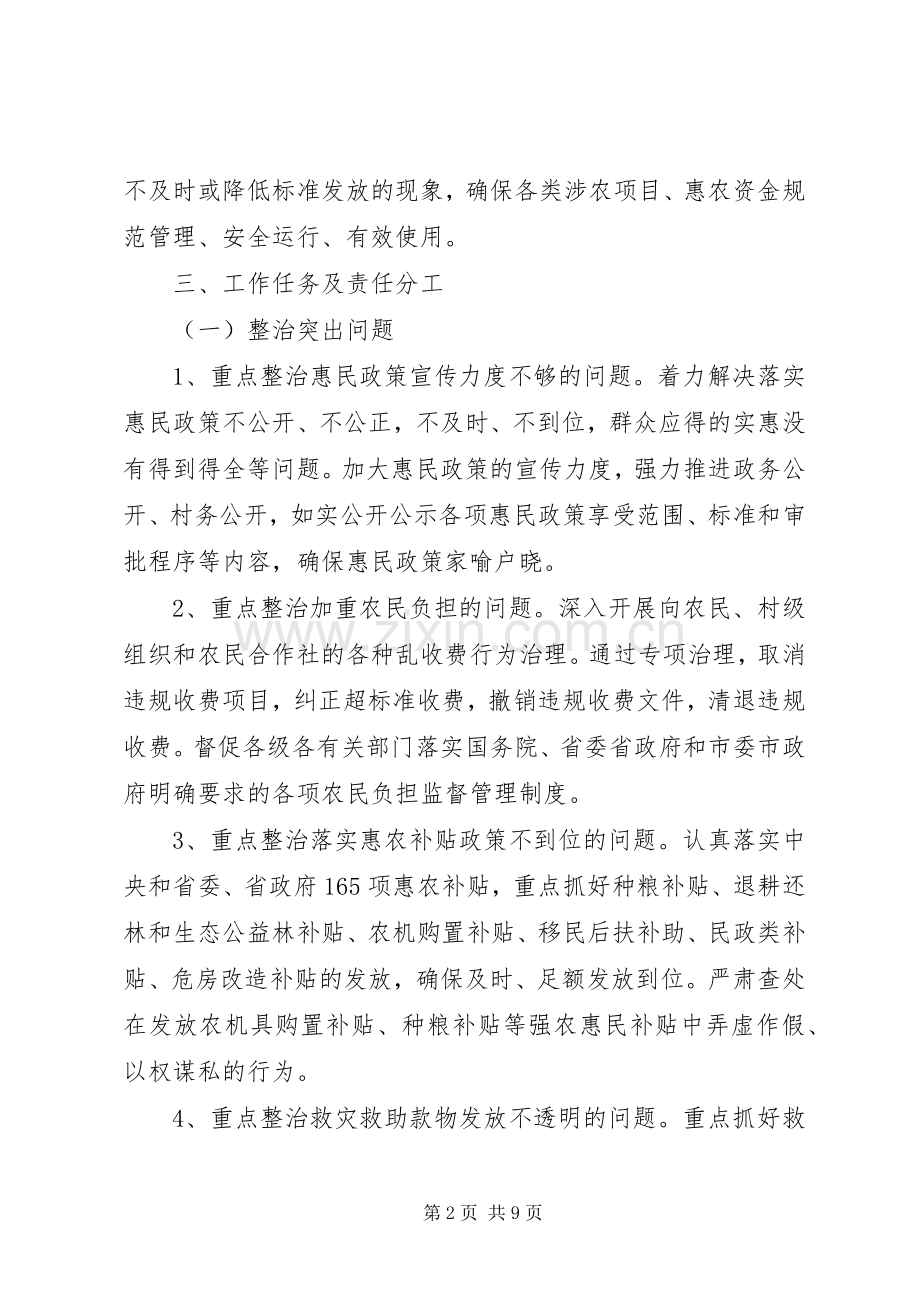 惠民政策突出问题整治实施方案.docx_第2页