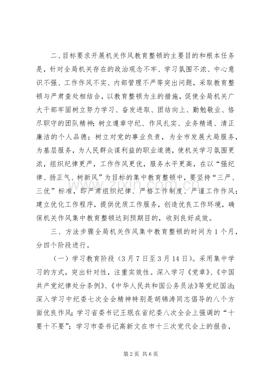 整顿纪律作风方案[局机关作风集中教育整顿方案].docx_第2页