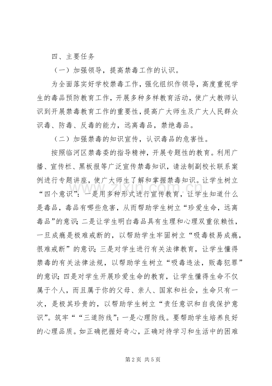 学校禁毒工作方案[多篇].docx_第2页