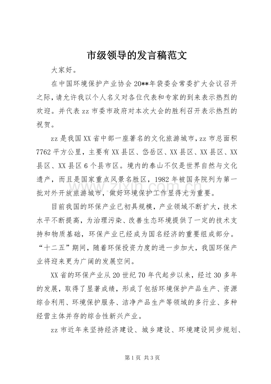 市级领导的发言范文.docx_第1页