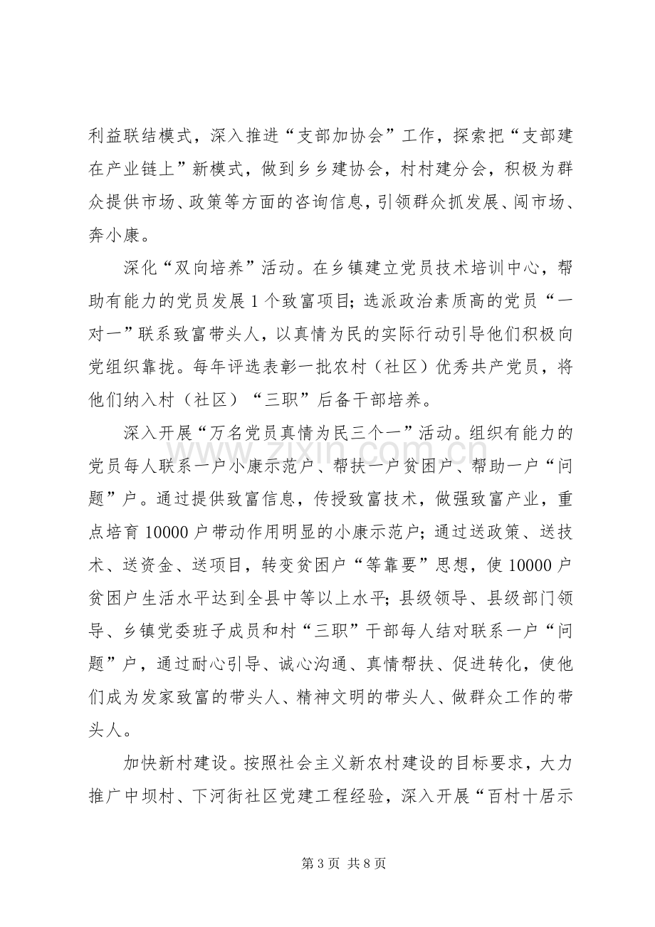 ＸＸ县委关于贯彻落实ＸＸ同志在全省农村基层党建工作ＸＸ现场会重要讲话精神的报告.docx_第3页