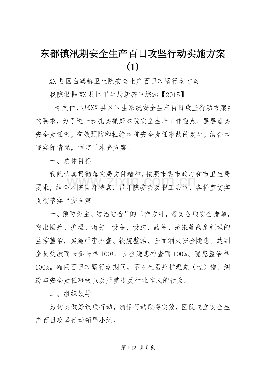 东都镇汛期安全生产百日攻坚行动方案.docx_第1页