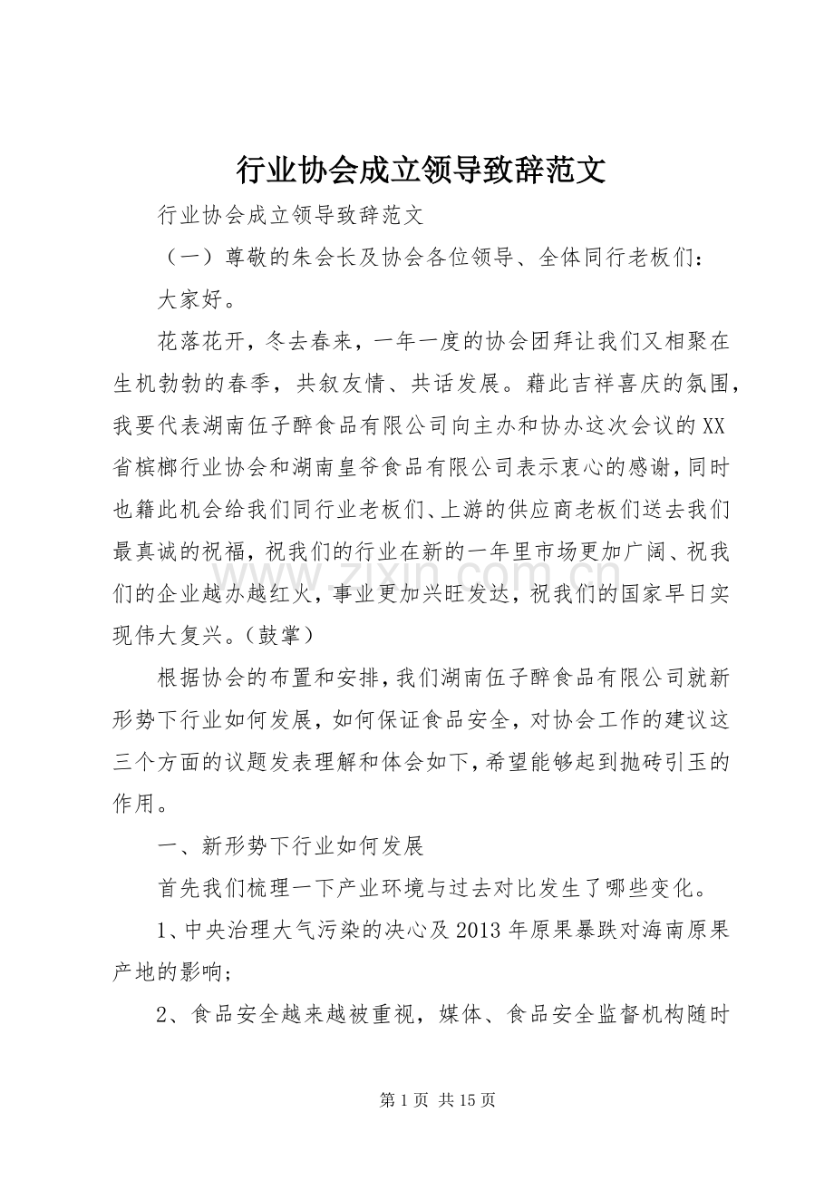 行业协会成立领导致辞范文.docx_第1页