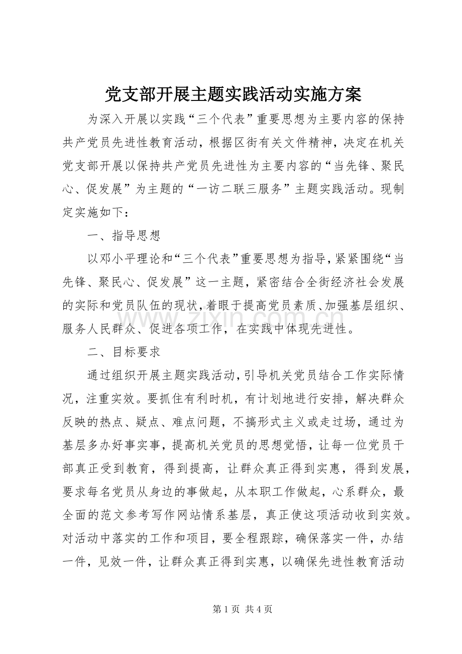 党支部开展主题实践活动方案 .docx_第1页