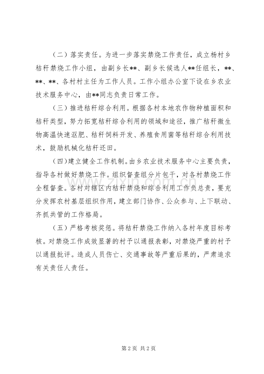 乡秸秆禁烧工作实施方案.docx_第2页