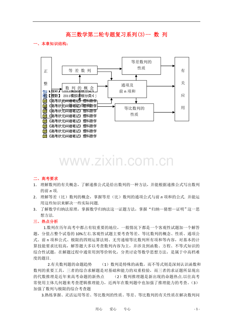 高三数学第二轮专题复习系列(3)数列-新人教版.doc_第1页