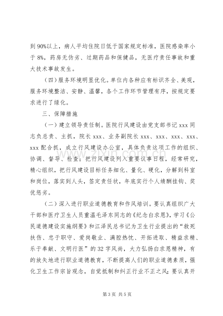 医院行业作风建设方案 (2).docx_第3页