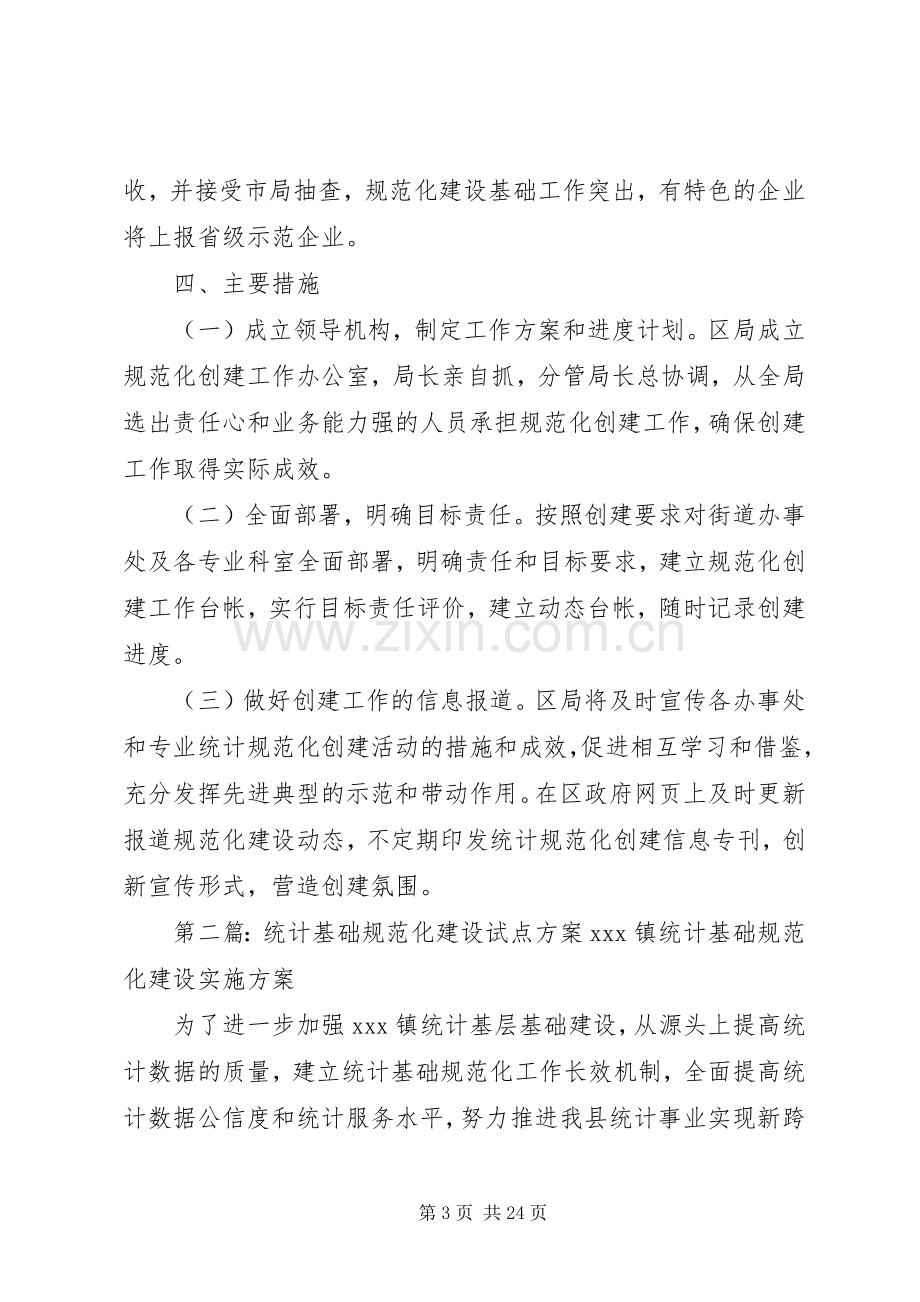 XX年统计工作规范化建设指导实施方案.docx_第3页