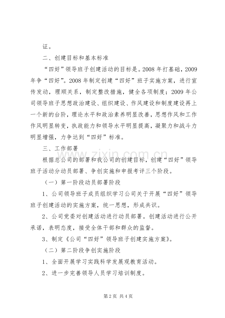 银行ＸＸ分行创建四好领导班子活动方案 .docx_第2页