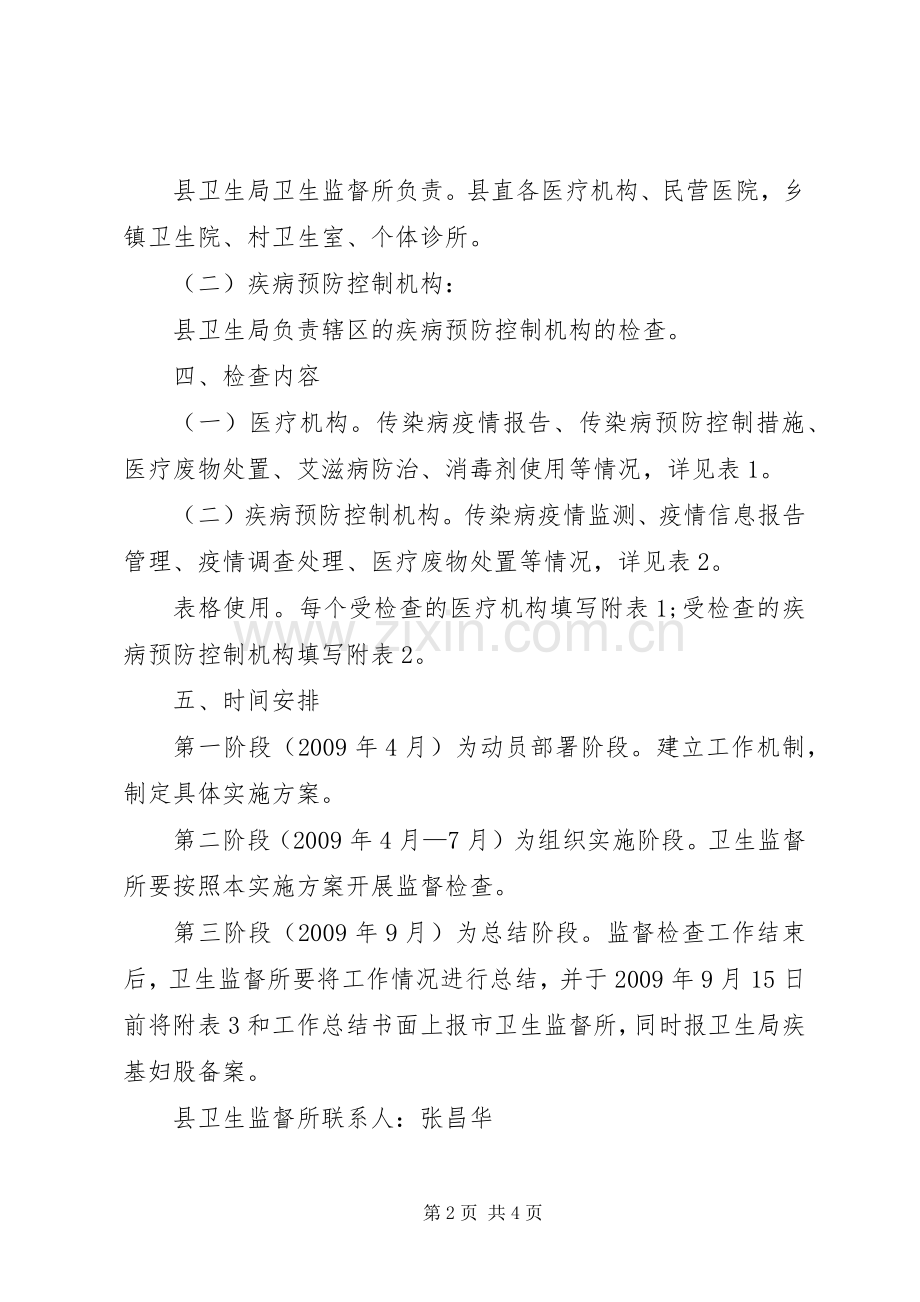 传染病防治及医院感染监督检查实施方案.docx_第2页