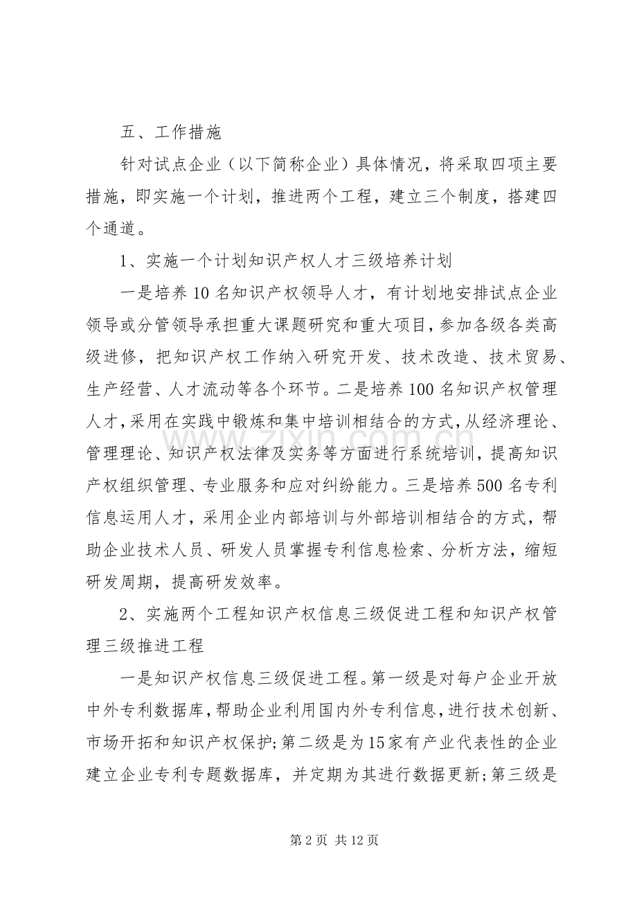 XX年企业知识产权实施方案.docx_第2页